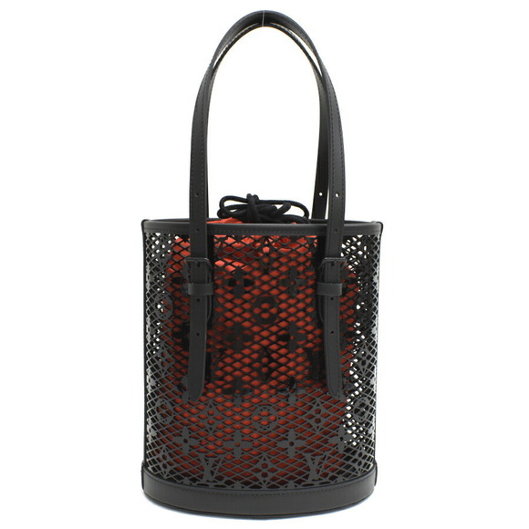Louis Vuitton Bucket Tote Bag Monogram Lace Leather Black - Picture 3 of 9